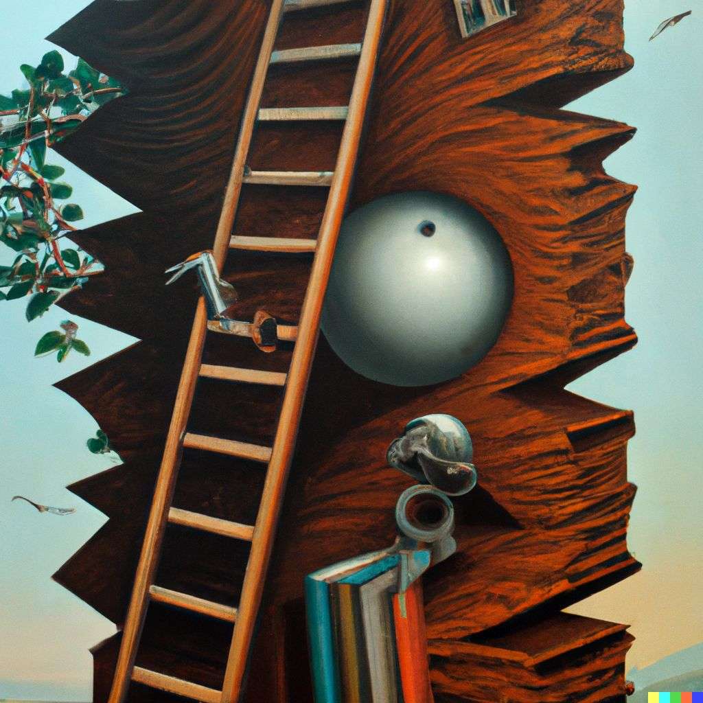 the discovery of gravity, by Jacek Yerka